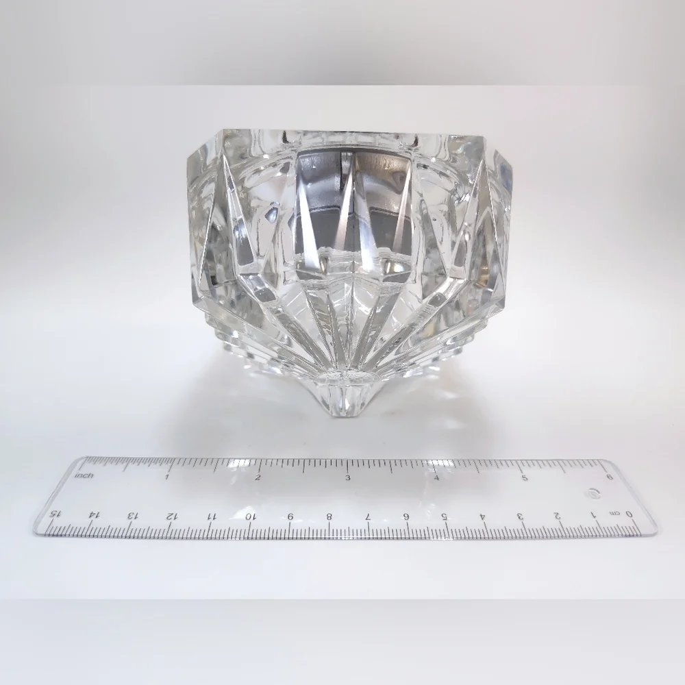 Vintage Mikasa Crystal Square Mantel Clock Excellent Condition Luxury Glass